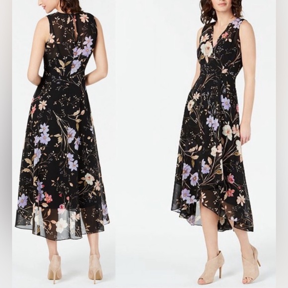 Calvin Klein Dresses & Skirts - Calvin Klein A Line Floral Midi Dress with Separate Slip Size 12